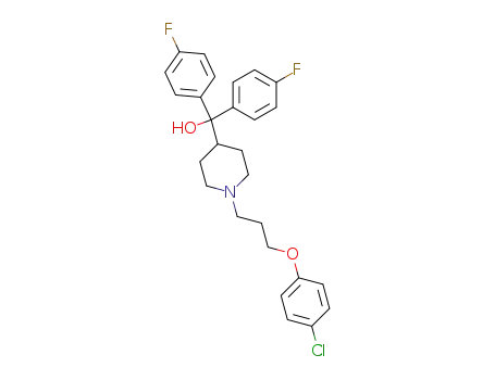 Molecular Structure of 111626-03-0 (1-[3-(4-chlorophenoxy)propyl]-α,α-bis(4-fluorophenyl)-4-piperidinemethanol)