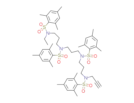 1-<N-propargyl-N-<(2-mesitylene)sulfonyl>amino>-4,8-bis<N-(2-mesitylene)sulfonyl>-11-<N-ethyl-N-<(2-mesitylene)sulfonyl>amino>-4,8-diazaundecane