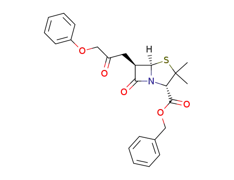 Molecular Structure of 49628-18-4 ((5<i>R</i>)-3,3-dimethyl-7-oxo-6<i>t</i>-(2-oxo-3-phenoxy-propyl)-(5<i>r</i><i>H</i>)-4-thia-1-aza-bicyclo[3.2.0]heptane-2<i>c</i>-carboxylic acid benzyl ester)