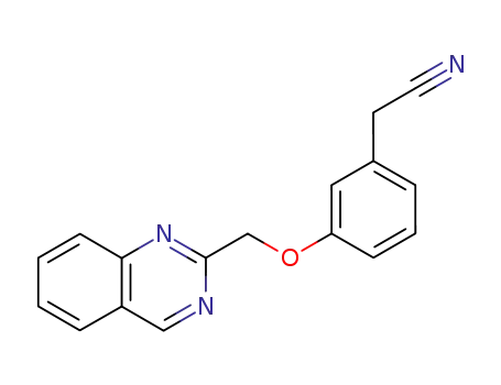 Molecular Structure of 120028-55-9 (3-(2-quinazolinylmethoxy)benzenacetonitrile)