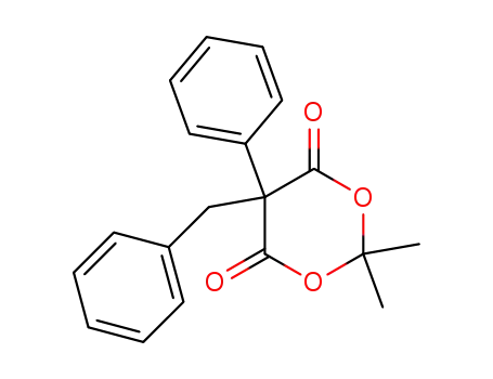 Molecular Structure of 109687-35-6 (1,3-Dioxane-4,6-dione, 2,2-dimethyl-5-phenyl-5-(phenylmethyl)-)