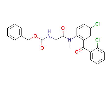 Molecular Structure of 74601-56-2 (4-chloro-2-(o-chlorobenzoyl)-N-methyl-N<sup>α</sup>-(benzyloxycarbonyl)glycinanilide)