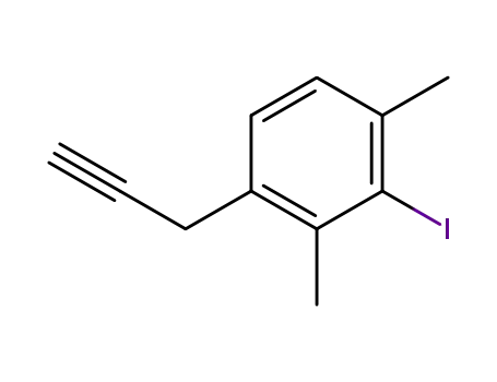Molecular Structure of 131251-56-4 (1-(2,4-dimethyl-3-iodophenyl)-2-propyne)