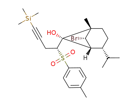 7(R*)-bromo-1-methyl-4(S*)-isopropyl-6(R*)-<1(S*)-(p-tolylsulfonyl)-4-(trimethylsilyl)-3-butynyl>bicyclo<3.1.1>heptan-6-ol