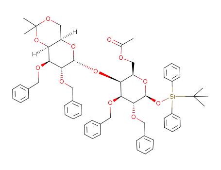 tert-butyldiphenylsilyl O-(2,3-di-O-benzyl-4,6-O-isopropylidene-α-D-galactopyranosyl)-(1->4)-6-O-acetyl-2,3-di-O-benzyl-β-D-galactopyranoside