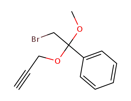 Molecular Structure of 118668-63-6 (Benzene, [2-bromo-1-methoxy-1-(2-propynyloxy)ethyl]-)