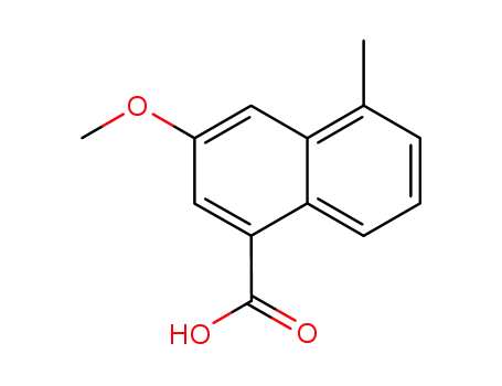 Molecular Structure of 22250-90-4 (1-Naphthalenecarboxylic acid, 3-methoxy-5-methyl-)