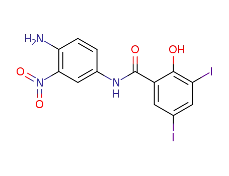 Molecular Structure of 128126-84-1 (3,5-Diiodo-4'-amino-3'-nitrosalicylanilide)