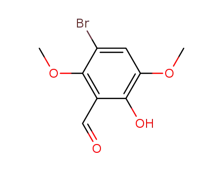 Molecular Structure of 65162-35-8 (Benzaldehyde, 3-bromo-6-hydroxy-2,5-dimethoxy-)