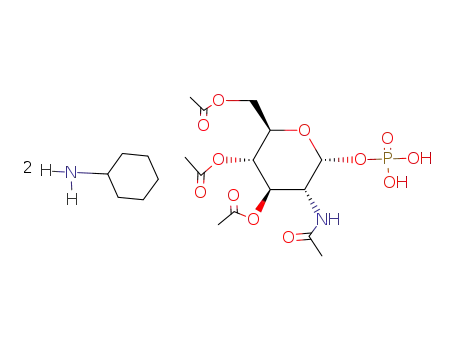 Molecular Structure of 137845-71-7 (2-acetamido-3,4,6-tri-O-acetyl-2-deoxy-α-D-glucosyl dicyclohexylammonium phosphate)