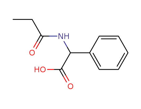 Molecular Structure of 15962-45-5 (Benzeneacetic acid, a-[(1-oxopropyl)amino]-)