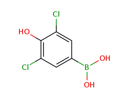 Molecular Structure of 1335048-35-5 (3,5-dichloro-4-hydroxyphenylboronic acid)
