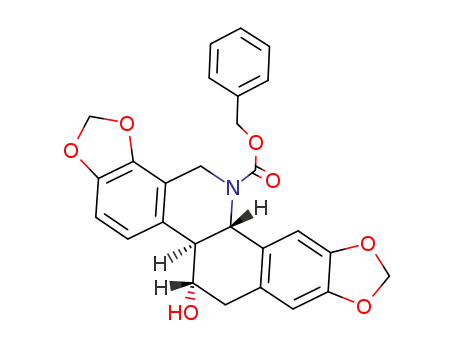 6<i>c</i>-hydroxy-(5b<i>r</i>,12b<i>t</i>)-5b,7,12b,14-tetrahydro-6<i>H</i>-[1,3]dioxolo[4,5-<i>i</i>][1,3]dioxolo[4',5':4,5]benzo[1,2-<i>c</i>]phenanthridine-13-carboxylic acid benzyl ester