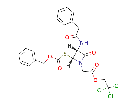 2-<3-phenylacetamido-4-benzylthiocarbonate-(3R,4R)-azetidin-2-on-1-yl>-trichloroethyl acetate