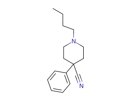 Molecular Structure of 42520-99-0 (4-Piperidinecarbonitrile, 1-butyl-4-phenyl-)