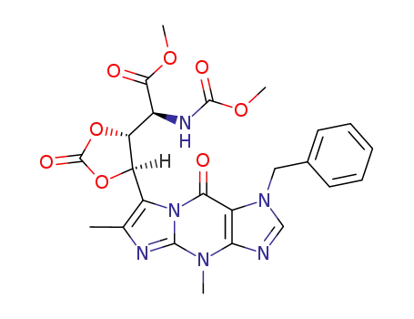 <4R-<4α(S<sup>*</sup>),5β>>-5-<1-benzyl-4,9-dihydro-4,6-dimethyl-9-oxo-1H-imidazo<1,2-a>purin-7-yl>-α-<(methoxycarbonyl)amino>-2-oxo-1,3-dioxolane-4-acetic acid methyl ester
