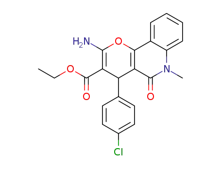 ethyl 2-amino-4-(4-chlorophenyl)-6-methyl-5-oxo-5,6-dihydro-4H-pyrano[3,2-c] quinoline-3-carboxylate