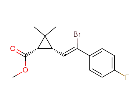 Molecular Structure of 133472-23-8 (methyl (1S,3S)-3-[(Z)-2-bromo-2-(4-fluorophenyl)ethenyl]-2,2-dimethylcyclopropanecarboxylate)