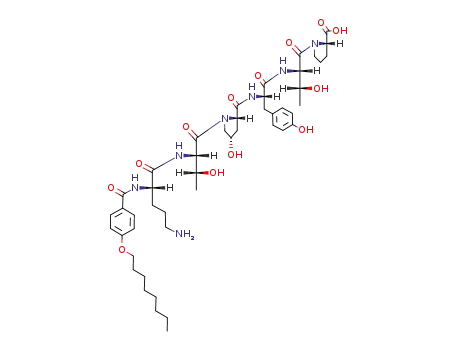 Molecular Structure of 141806-02-2 (Pro-Thr-Tyr-4-OH-Pro-Thr-α-N-(octyloxybenzoyl)-Orn)