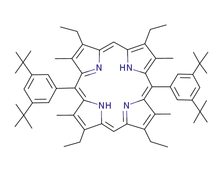 Molecular Structure of 138253-31-3 (5,15-Bis(3,5-di-tert-butylphenyl)-2,8,12,18-tetraethyl-3,7,13,17-tetramethylporphyrin)