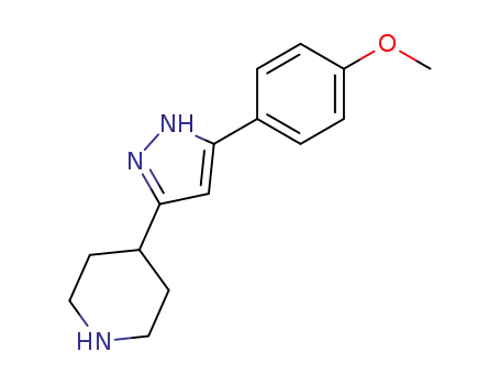 Molecular Structure of 103660-47-5 (4-[5-(4-METHOXYPHENYL)-1H-PYRAZOL-3-YL]PIPERIDINE)