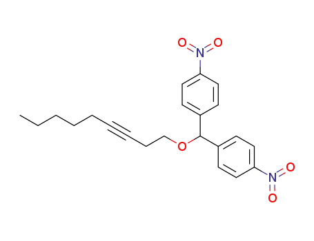 Molecular Structure of 112399-97-0 (Benzene, 1,1'-[(3-nonynyloxy)methylene]bis[4-nitro-)
