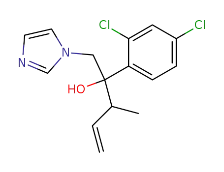 Molecular Structure of 344318-22-5 (2-(2,4-Dichloro-phenyl)-1-imidazol-1-yl-3-methyl-pent-4-en-2-ol)