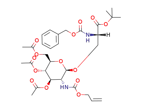 N-benzyloxycarbonyl-O-(3,4,6-tri-O-acetyl-2-N-allyloxycarbonylamino-2-deoxy-β-D-glucopyranosyl)-serine tert-butyl ester