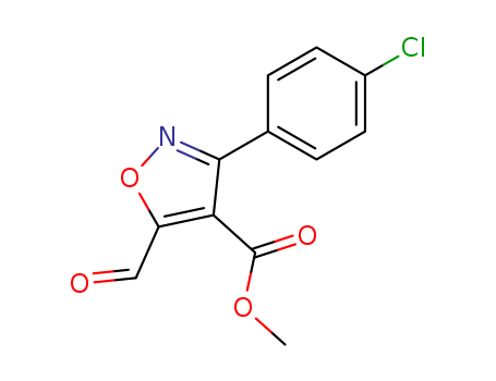 4-ISOXAZOLECARBOXYLIC ACID 3-(4-CHLOROPHENYL)-5-FORMYL-,METHYL ESTERCAS