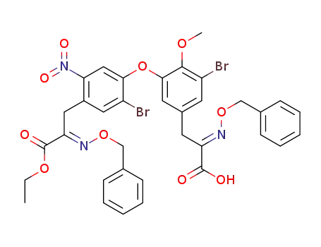 2-[(E)-Benzyloxyimino]-3-[3-(4-{2-[(E)-benzyloxyimino]-2-ethoxycarbonyl-ethyl}-2-bromo-5-nitro-phenoxy)-5-bromo-4-methoxy-phenyl]-propionic acid