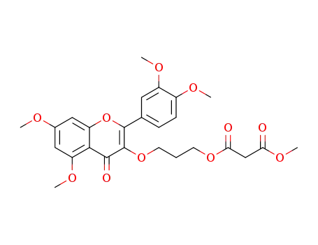 Molecular Structure of 461391-96-8 (Propanedioic acid,
3-[[2-(3,4-dimethoxyphenyl)-5,7-dimethoxy-4-oxo-4H-1-benzopyran-3-yl
]oxy]propyl methyl ester)