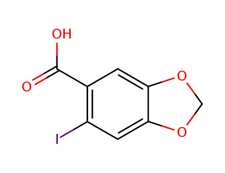 Molecular Structure of 60229-66-5 (1,3-Benzodioxole-5-carboxylic acid, 6-iodo-)