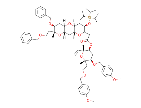 [6-benzyloxy-7-(2-benzyloxy-ethyl)-7-methyl-3-triisopropylsilanyloxy-decahydro-1,8,10-trioxa-anthracen-2-yl]-acetic acid 5-(4-methoxy-benzyloxy)-6-[2-(4-methoxy-benzyloxy)-ethyl]-2,6-dimethyl-2-vinyl-tetrahydro-pyran-3-yl ester