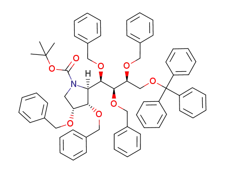tert-butyl (2R,3S,4R)-3,4-bis(benzyloxy)-2-[(1R,2S,3S)-1,2,3-tris(benzyloxy)-4-(triphenylmethyloxy)butyl]pyrrolidine-1-carboxylate