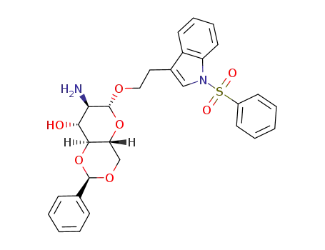 (2R,4aR,6R,7R,8R,8aS)-7-Amino-6-[2-(1-benzenesulfonyl-1H-indol-3-yl)-ethoxy]-2-phenyl-hexahydro-pyrano[3,2-d][1,3]dioxin-8-ol