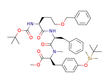 2-{[2-(5-benzyloxy-2-<i>tert</i>-butoxycarbonylamino-pentanoylamino)-3-phenyl-propionyl]-methyl-amino}-3-[4-(<i>tert</i>-butyl-dimethyl-silanyloxy)-phenyl]-propionic acid methyl ester