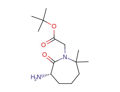 Molecular Structure of 229976-43-6 ((S)-6-aminohexahydro-2,2-dimethyl-7-oxo-1H-azepine-1-acetic acid 1,1-dimethylethyl ester)