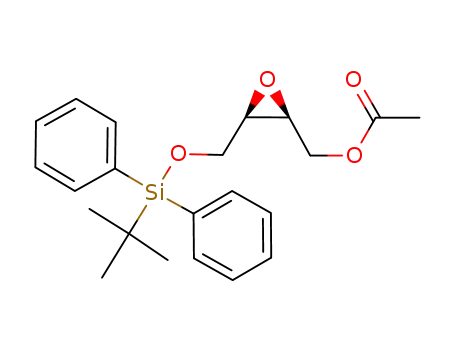Molecular Structure of 557086-90-5 (Oxiranemethanol, 3-[[[(1,1-dimethylethyl)diphenylsilyl]oxy]methyl]-,
acetate, (2S,3R)-)