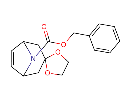 Molecular Structure of 646036-41-1 (N-benzyloxycarbonyl-spiro{8-azabicyclo[3.2.1]oct-6-ene-3,2'-[1,3]dioxolane})
