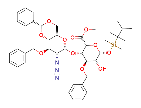 methyl [dimethylthexylsilyl 4-O-(2-azido-3-O-benzyl-4,6-O-benzylidene-2-deoxy-α-D-glucopyranosyl)-3-O-benzyl-β-L-idopyranoside]uronate