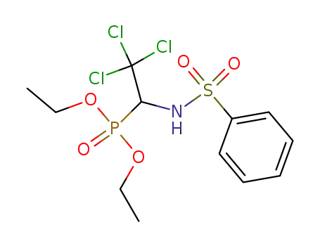 Molecular Structure of 97531-52-7 (Phosphonic acid, [2,2,2-trichloro-1-[(phenylsulfonyl)amino]ethyl]-, diethyl
ester)