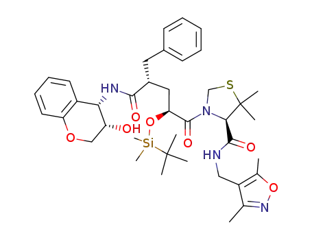(R)-3-[(2S,4R)-2-(tert-Butyl-dimethyl-silanyloxy)-4-((3S,4S)-3-hydroxy-chroman-4-ylcarbamoyl)-5-phenyl-pentanoyl]-5,5-dimethyl-thiazolidine-4-carboxylic acid (3,5-dimethyl-isoxazol-4-ylmethyl)-amide