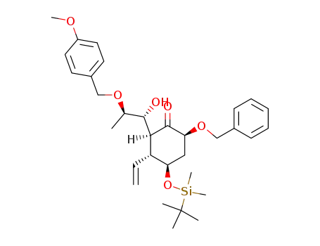 Cyclohexanone,
4-[[(1,1-dimethylethyl)dimethylsilyl]oxy]-3-ethenyl-2-[(1R,2R)-1-hydroxy-
2-[(4-methoxyphenyl)methoxy]propyl]-6-(phenylmethoxy)-,
(2S,3R,4R,6S)-