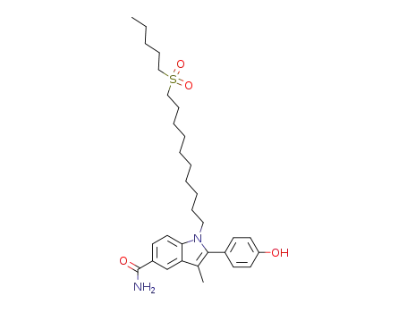2-(4-hydroxy-phenyl)-3-methyl-1-[10-(pentane-1-sulfonyl)-decyl]-1<i>H</i>-indole-5-carboxylic acid amide