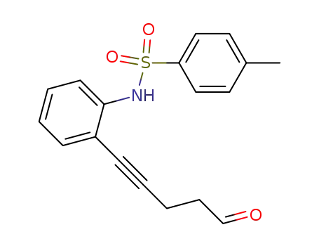 Molecular Structure of 665033-90-9 (Benzenesulfonamide, 4-methyl-N-[2-(5-oxo-1-pentynyl)phenyl]-)