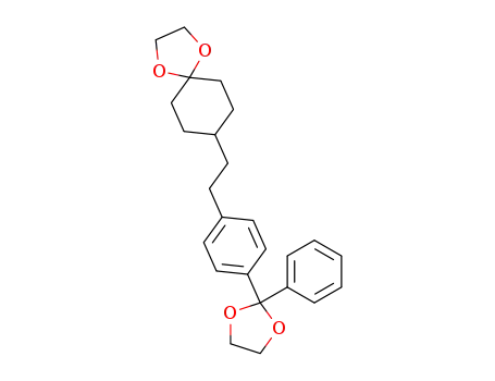 Molecular Structure of 595557-89-4 (1,4-Dioxaspiro[4.5]decane,
8-[2-[4-(2-phenyl-1,3-dioxolan-2-yl)phenyl]ethyl]-)