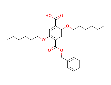 Molecular Structure of 657412-88-9 (1,4-Benzenedicarboxylic acid, 2,5-bis(hexyloxy)-, mono(phenylmethyl)
ester)