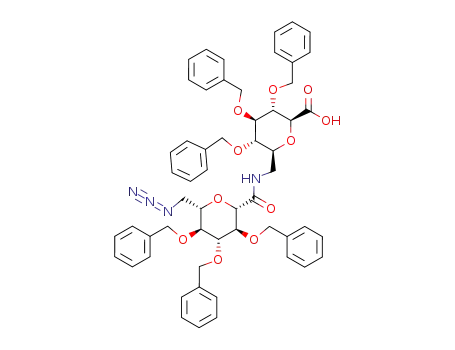 (2S,3S,4R,5S,6S)-6-{[((2S,3S,4R,5S,6S)-6-Azidomethyl-3,4,5-tris-benzyloxy-tetrahydro-pyran-2-carbonyl)-amino]-methyl}-3,4,5-tris-benzyloxy-tetrahydro-pyran-2-carboxylic acid
