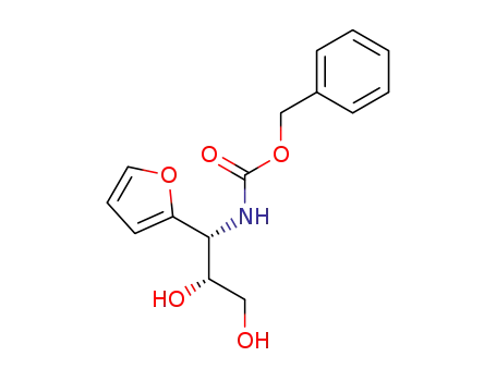 Molecular Structure of 226255-01-2 (Carbamic acid, [(1R,2R)-1-(2-furanyl)-2,3-dihydroxypropyl]-,
phenylmethyl ester)
