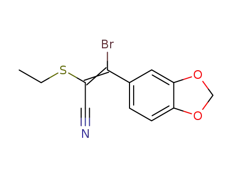 Molecular Structure of 648434-06-4 (2-Propenenitrile, 3-(1,3-benzodioxol-5-yl)-3-bromo-2-(ethylthio)-)